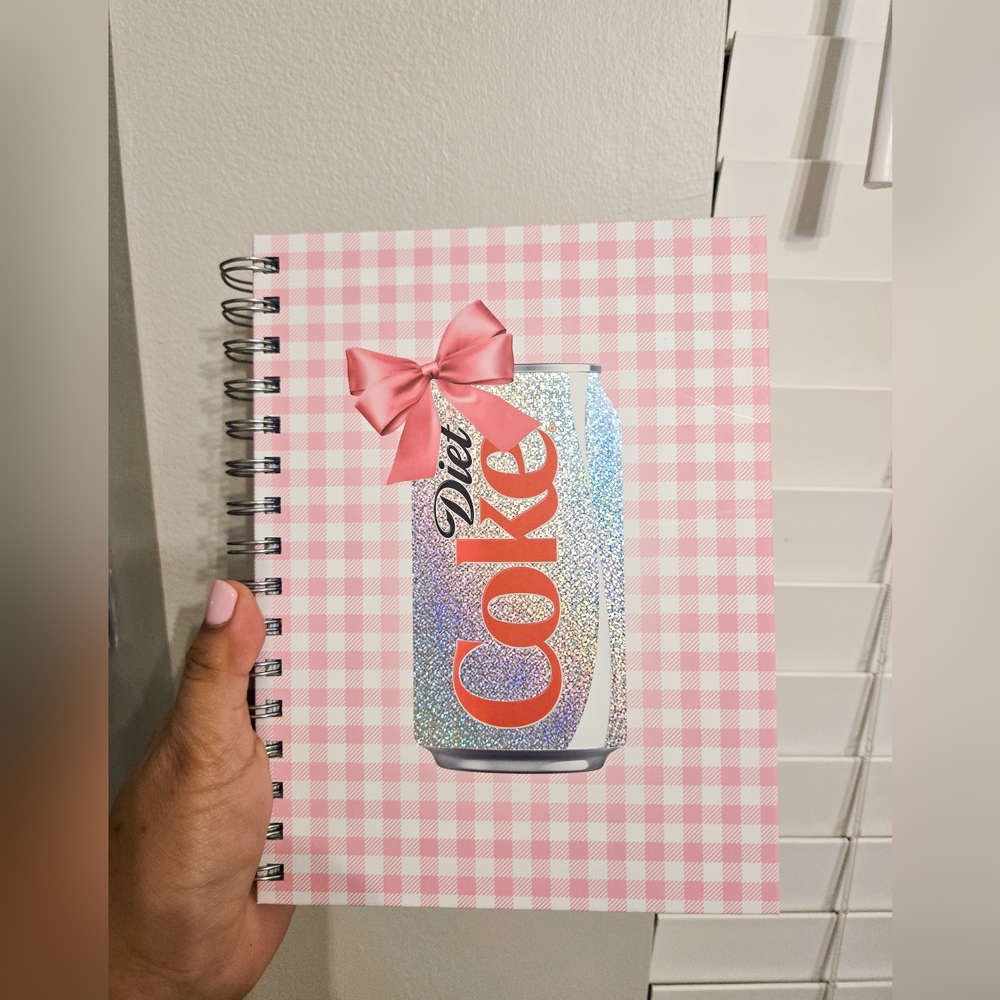 Diet Coke Pink and Silver Spiral Notebook Coca Cola